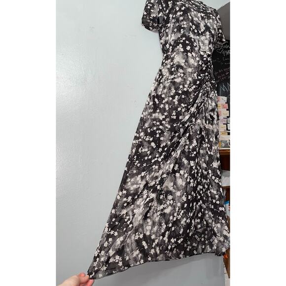 Simply Vera Wang Size XS Black Floral Chiffon Dress Whimsigoth Fairy Romantic - Picture 3 of 16